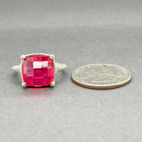 Estate Judith Ripka SS Red CZ Cocktail Ring