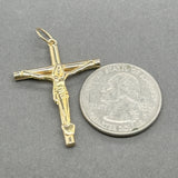 Estate 18K Y Gold 41mm Crucifix Pendant