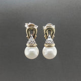 Estate David Yurman SS 18 Pearl Drop Earrings