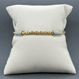 Estate 18K Y Gold 1.77ctw I-J/VS2-SI1 Diamond Station Bracelet