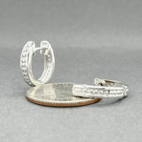 Estate 14K W Gold Beaded Huggie Earrings