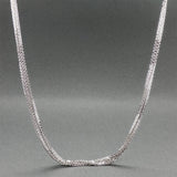 Estate 14K W Gold Triple Foxtail Link Chain