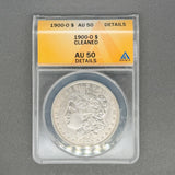 Estate 0.9 Silver 1900-O US Morgan Dollar ANACS AU 50 Details Cleaned