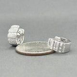 Estate 14K W Gold 0.34ctw Diamond Huggie Earrings