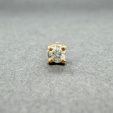 Estate 14K Y Gold 0.09ct G/I1 Diamond Single Stud Earring