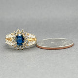 Estate 14K Y Gold 1.12ct Sapphire & 1.17ctw F-H/VS2-SI1 Diamond Ring