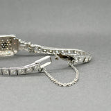 Estate 14K W Gold 2.19ctw Diamond Cluster Bracelet
