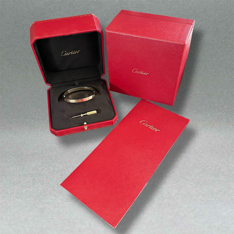 Estate Cartier 18K Y Gold Classic Love Bangle Bracelet