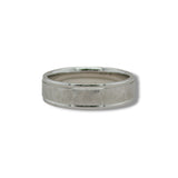 14K W Gold 6mm Hammered Brushed Carved Band 10