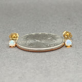 Estate 14K Y Gold White Opal Stud Earrings