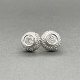 Estate 18K W Gold 1.12ctw G-I/SI1-2 Diamond Stud Earrings