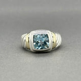 Estate David Yurman SS 14 2.39ct Blue Topaz Albion Ring