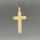 Estate 14K Y Gold 34mm Floral Cross Pendant