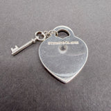 Estate Tiffany & Co. SS Heart & Key Pendant