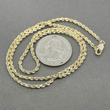 Estate 14K Y Gold 2.18mm 18” Rope Chain