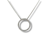 SS 0.25ct F-G/VS2 Lab Created Diamond Circle Pendant with 18" Box Chain