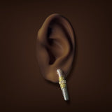 Estate Judith Ripka SS 18 0.17ctw Diamond Hoop Earrings