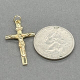 Estate 14K Y Gold 37.6mm Crucifix Pendant