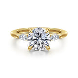 14K Y Gold 0.17ctw 3 Stone Diamond Mounting