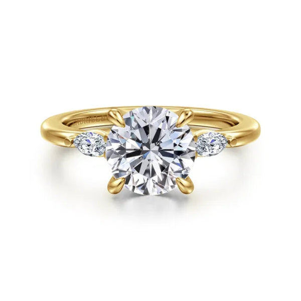 14K Y Gold 0.17ctw 3 Stone Diamond Mounting