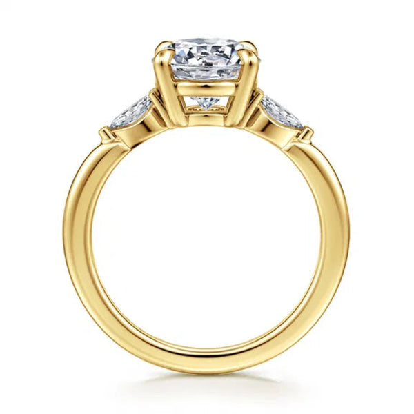 14K Y Gold 0.17ctw 3 Stone Diamond Mounting