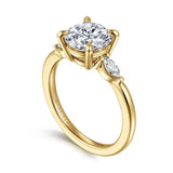 14K Y Gold 0.17ctw 3 Stone Diamond Mounting