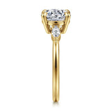 14K Y Gold 0.17ctw 3 Stone Diamond Mounting