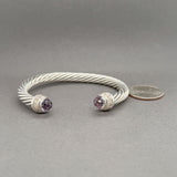 Estate David Yurman SS 4.52ctw Amethyst & 0.30ctw Diamond Cable Classic Cuff Bracelet
