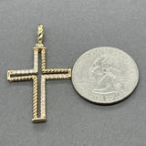 Estate 14K Y Gold 0.25ctw F-G/SI1-2 Diamond Cross Pendant