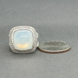 Estate David Yurman SS 9.50ct Moonstone & Diamond Albion Ring