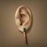 Estate 18K Y Gold Enamel Hoop Earrings