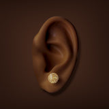 Estate 14K Y Gold Filigree 7.97mm Ball Stud Earrings