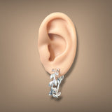 Estate Tiffany & Co. Picasso SS Olive Leaf Hoop Earrings