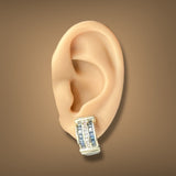 Estate 14K Y Gold 1.92ctw Sapphire & 0.34ctw Diamond J Hoop Earrings