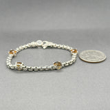 Estate Jai SS 3.52ctw Citrine Station Bracelet