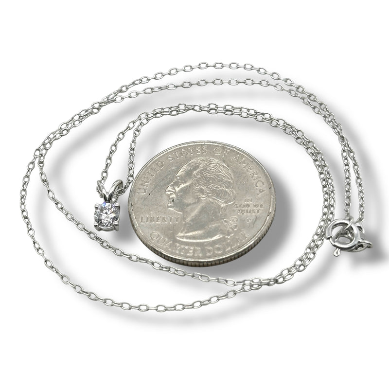 SS 0.25ct  F-G/VS2 Lab Created Solitaire Diamond Pendant