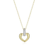 YGP Sterling 20" Heart Pendant with CZ Bale