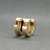Estate 14K Y Gold 0.62ctw Citrine Hoop Earrings