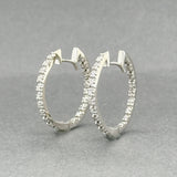 Estate 14K W Gold 0.33ctw I-J/I1 Diamond Hoop Earrings