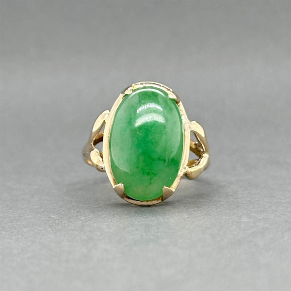 Estate 14K Y Gold 5.17ct Jadeite Cocktail Ring