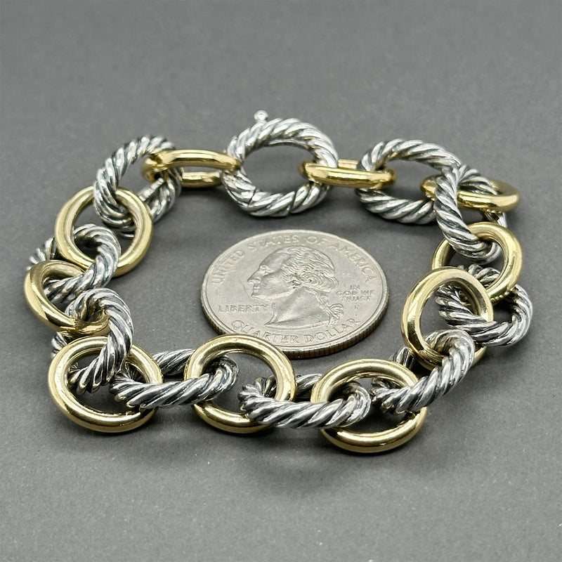 Estate David Yurman SS 18 Oval Link Bracelet