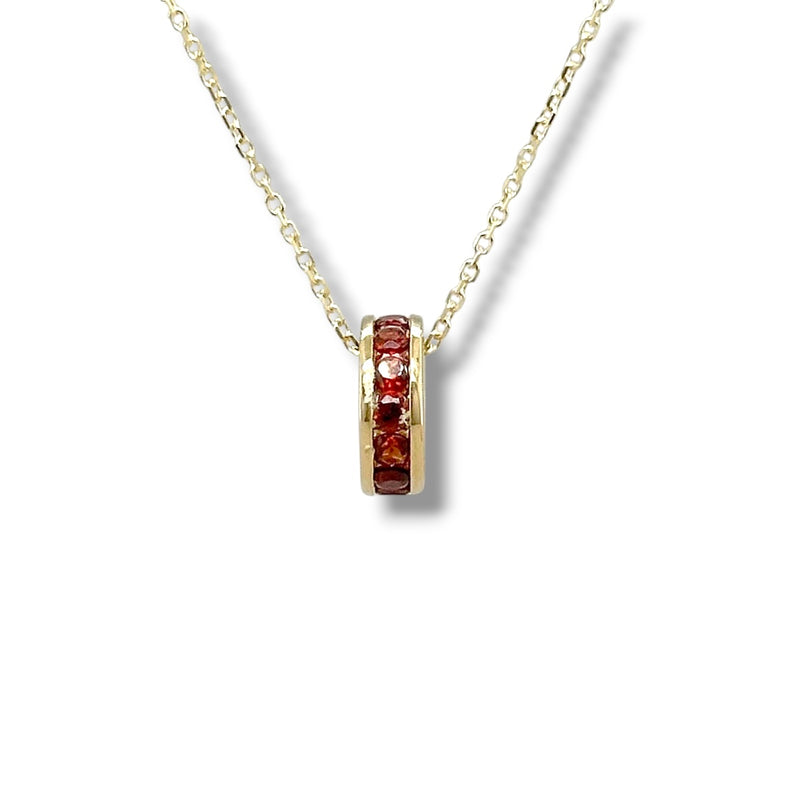14K Y Gold 0.52ctw Garnet Rondell Pendant