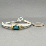 Estate Movado SS 18 13.89ct Blue Topaz Bracelet
