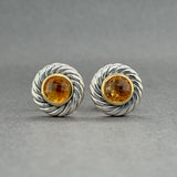 Estate David Yurman SS 18 Citrine Classic Cookie Stud Earrings