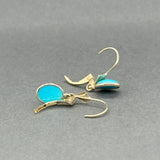 Estate 14K Y Gold Faux Turquoise Drop Earrings