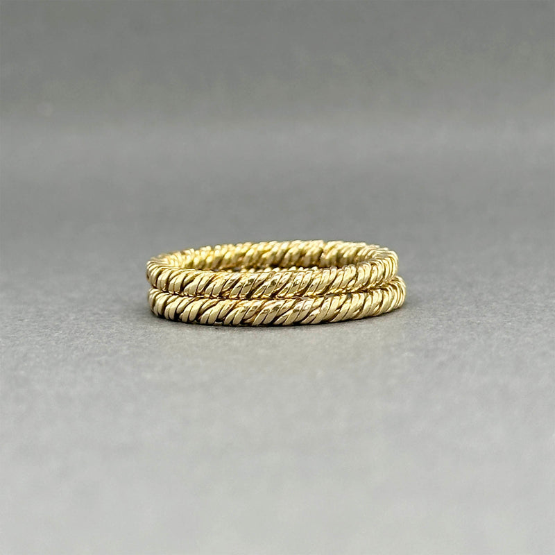 Estate 18K Y Gold set of 2 Twisted Rings