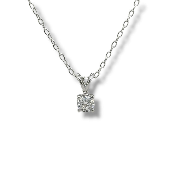 SS 0.25ct  F-G/VS2 Lab Created Solitaire Diamond Pendant