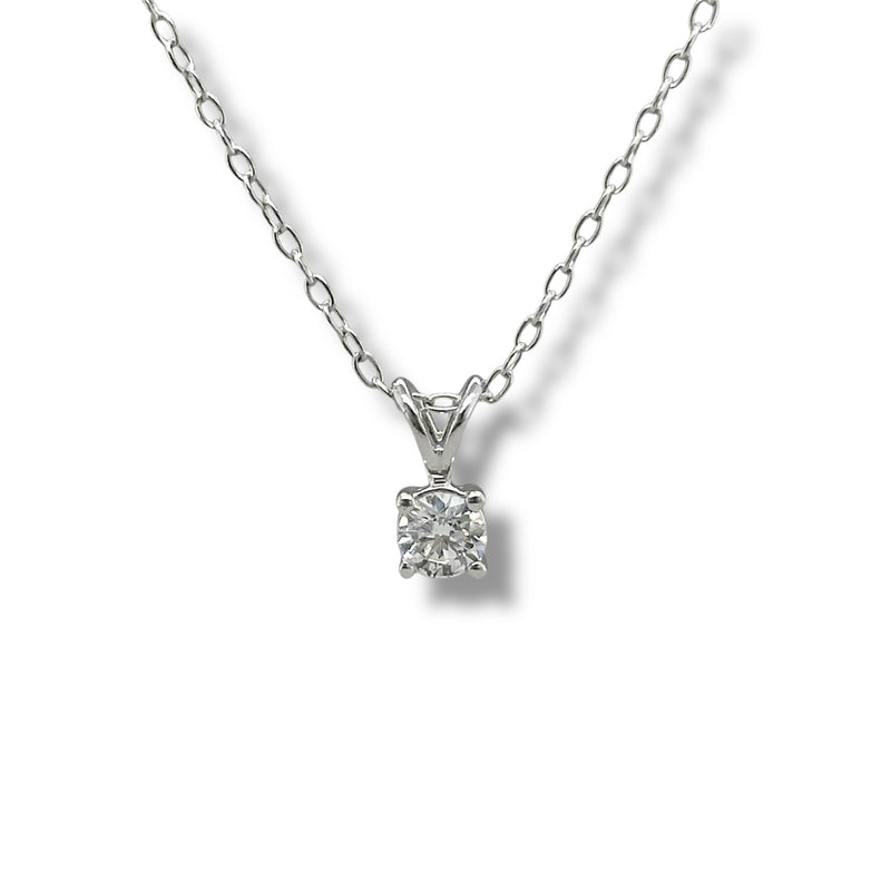 SS 0.25ct  F-G/VS2 Lab Created Solitaire Diamond Pendant