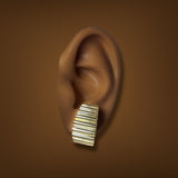 Estate Tiffany & Co. 18K Y Gold Vintage Ribbed Earrings