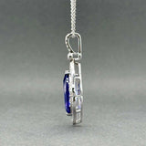 Estate 18K W Gold 4.44ct Tanzanite & 0.31ctw Diamond Pendant